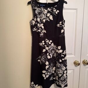 Talbots black and ivory dress size